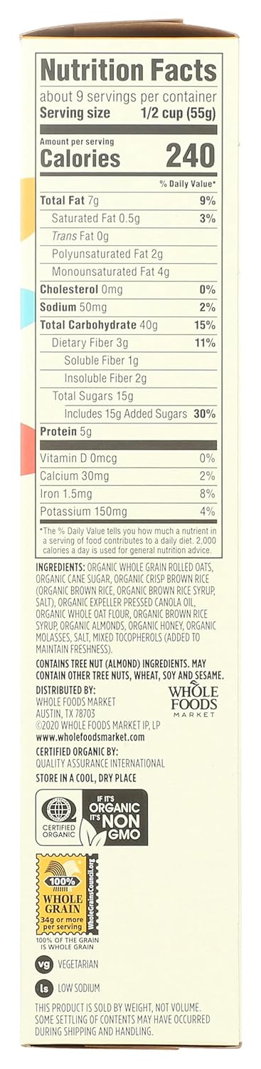 365 by Whole Foods Market, Organic Oat & Honey Granola, 17 Ounce view 2