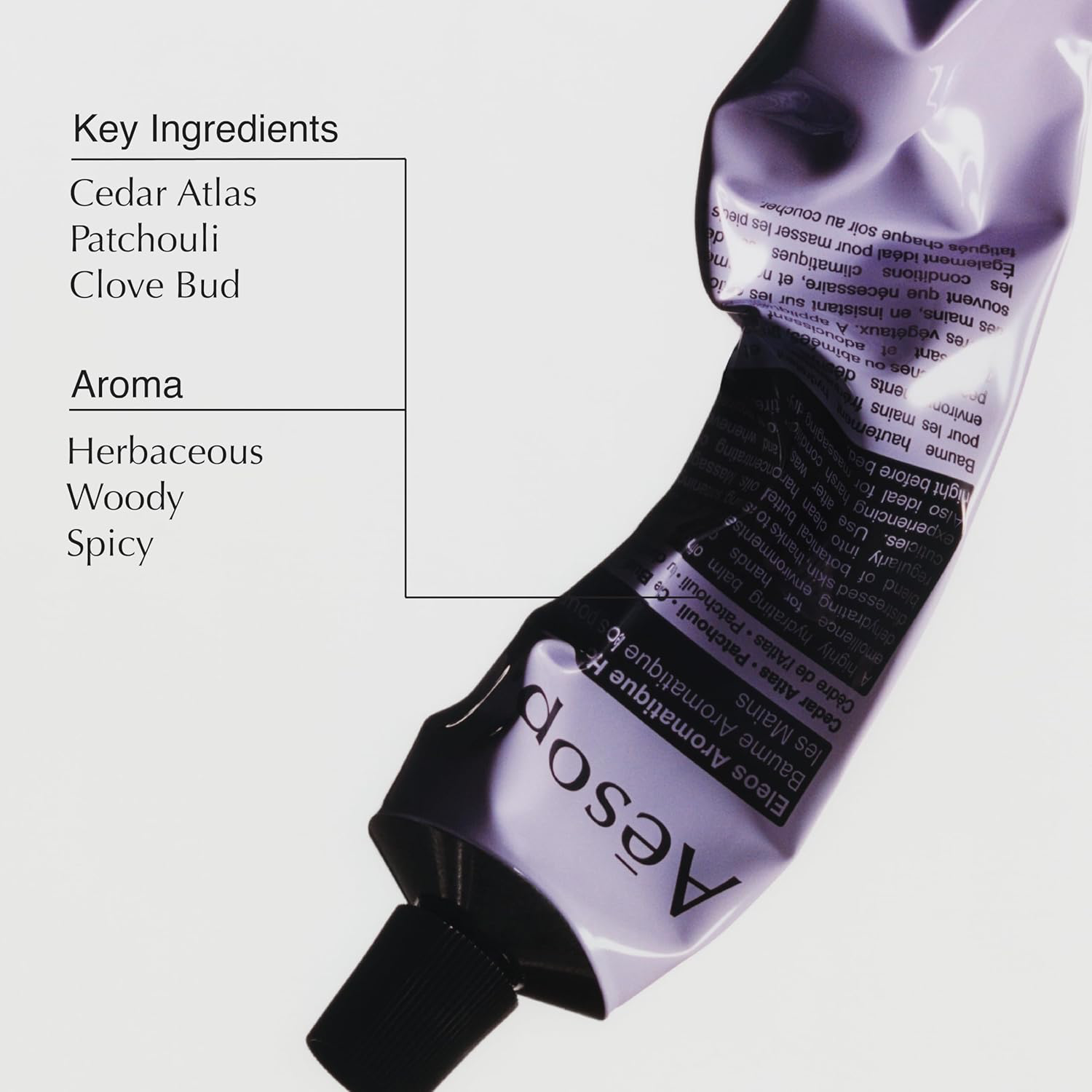 Aesop Eleos Aromatique Travel Size Hand Balm | Shea Butter and Coconut Oil to Nourish Dry, Cracked Hands | Lotion Made with Skin-Calming Essential Oils | 2.4 oz / 75 mL view 3