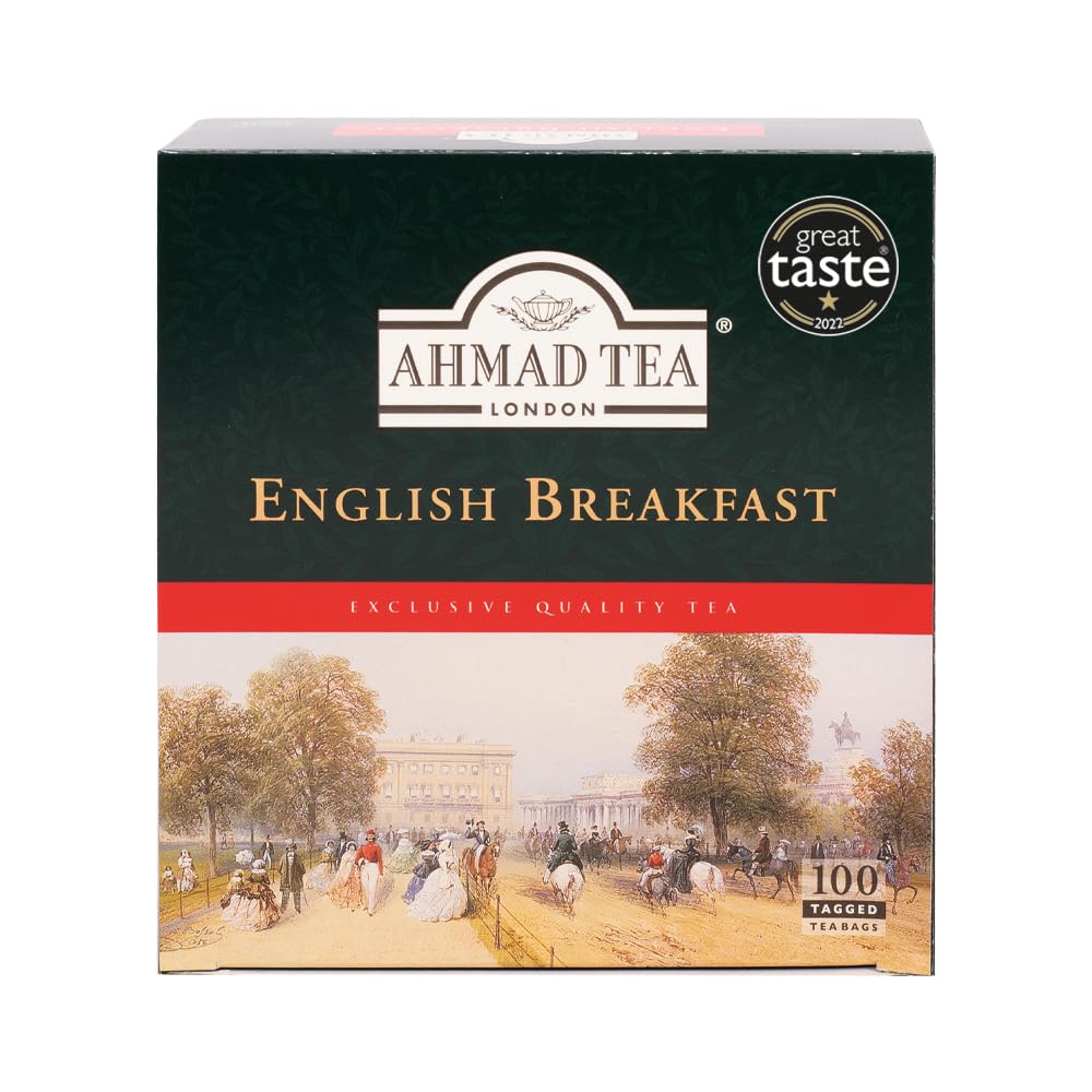 Ahmad Tea Black Tea, English Breakfast Teabags - Caffeinated and Sugar-Free