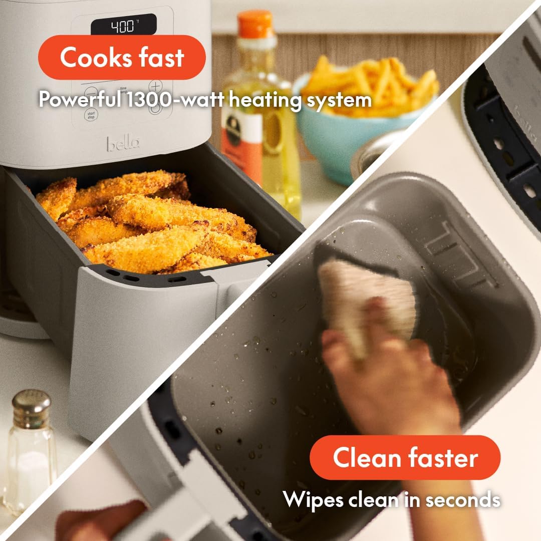 bella 4Qt Slim Air Fryer, Fits anywhere™ Kitchenware, EverGood™ Ceramic Nonst... view 4