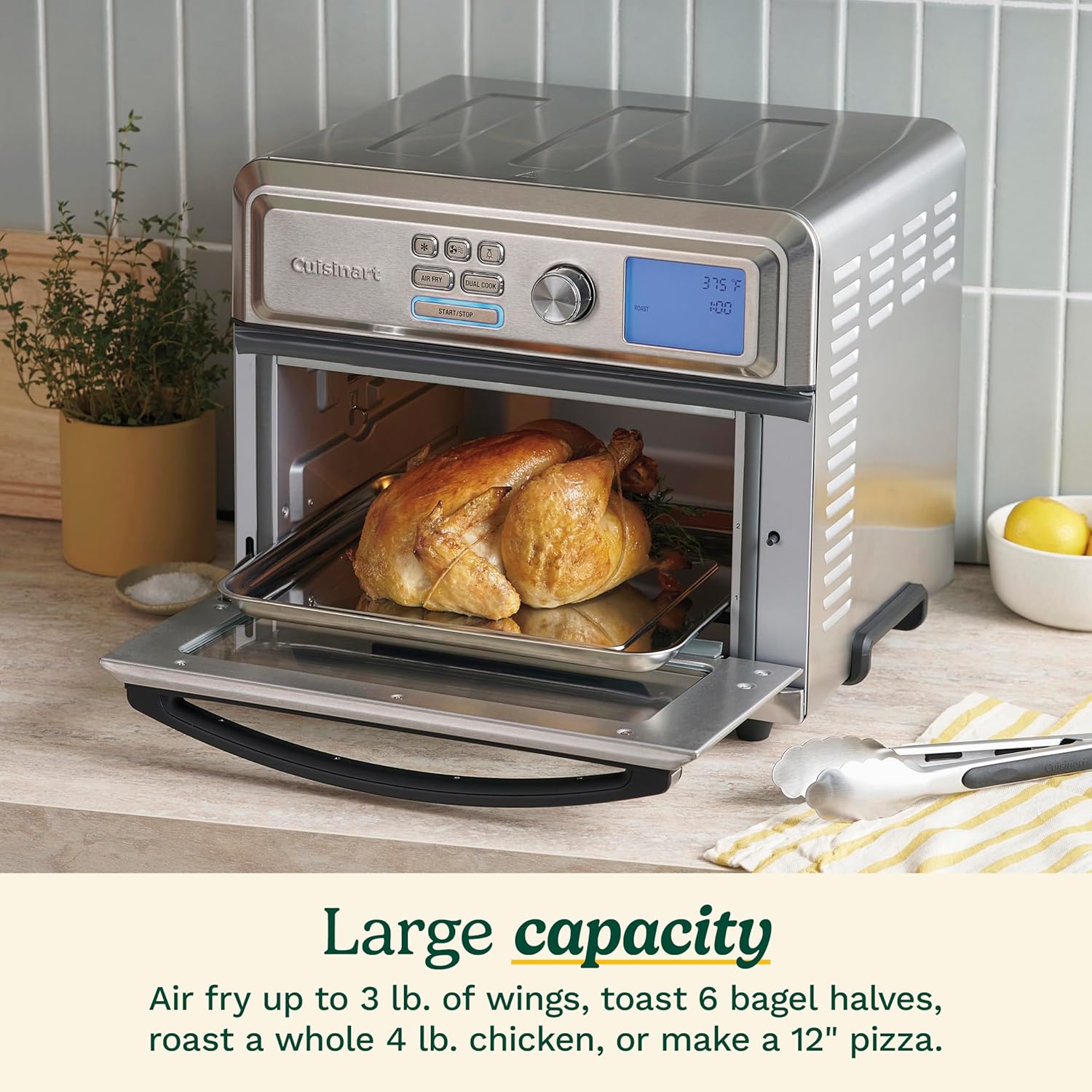 Cuisinart Air Fryer Toaster Oven, Digital Display, 1800 Watt Air Fryer Toaste... view 3