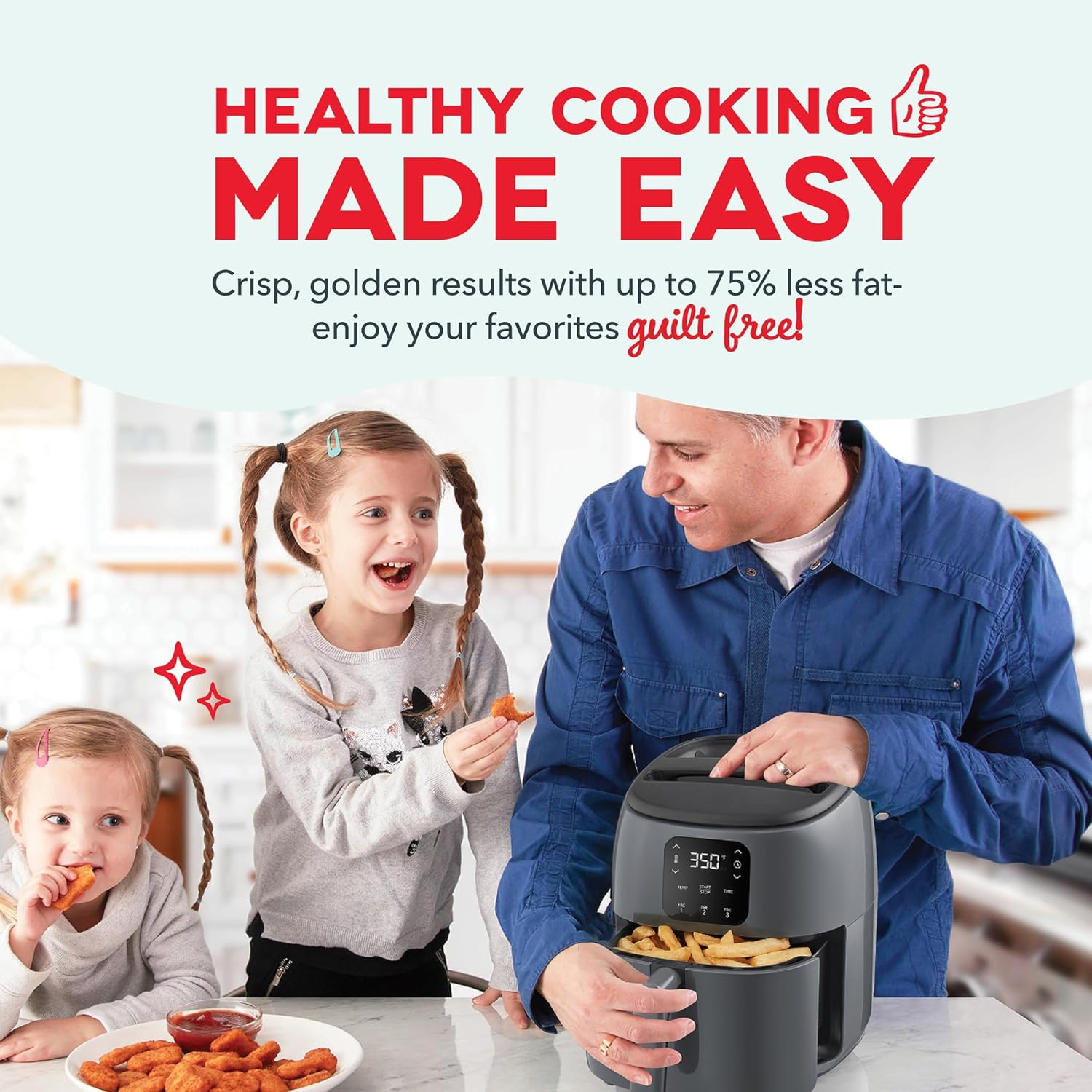 Dash Digital Tasti Crisp™ Air Fryer Compact Electric Digital Fryer With Auto ... view 3