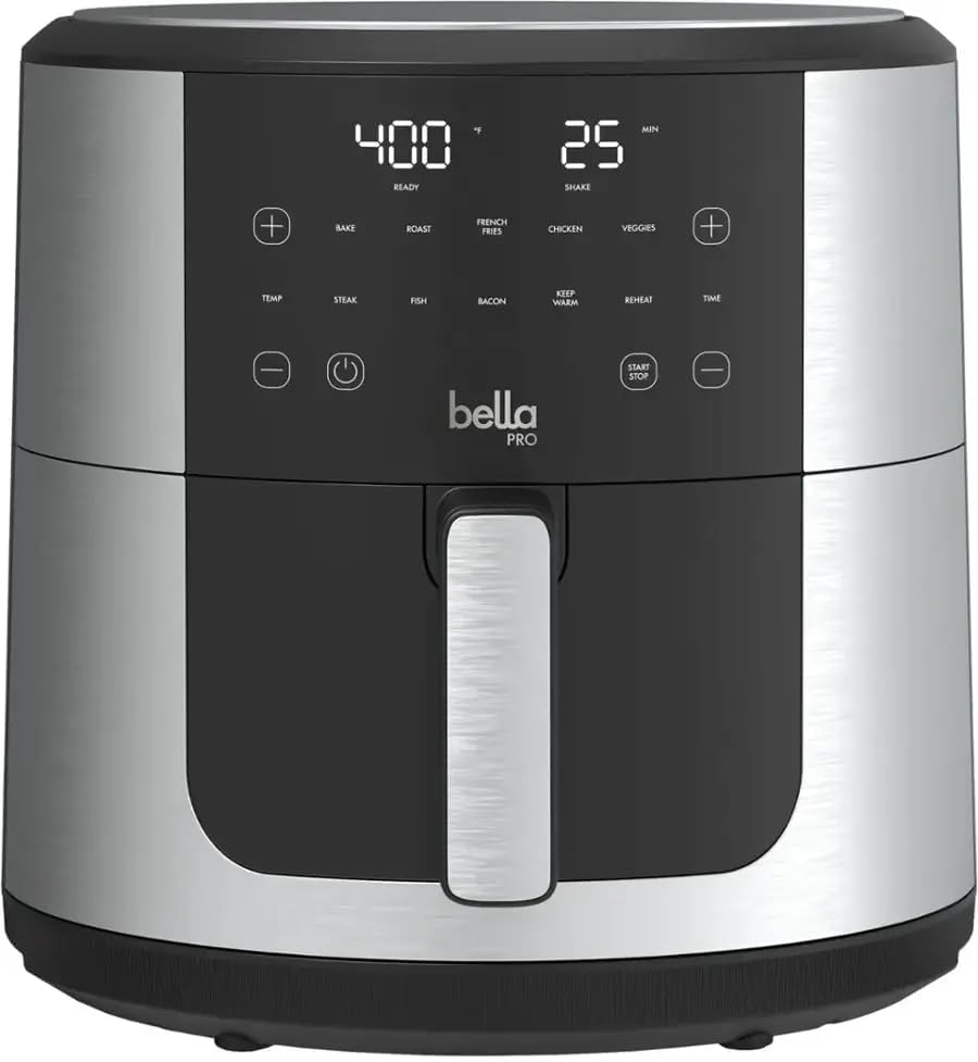 Bella Pro SmartCrisp 8 Quart Air Fryer, Digital Touchscreen, Nonstick Ceramic...