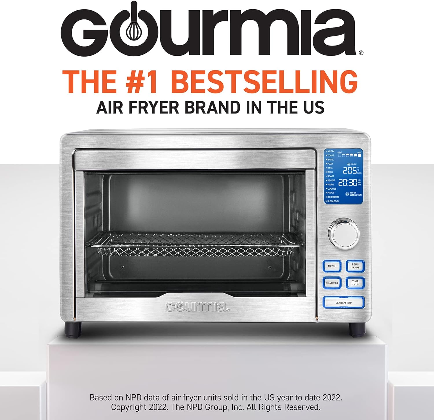 Gourmia Digital Stainless Steel Toaster Oven Air Fryer – Stainless Steel view 2