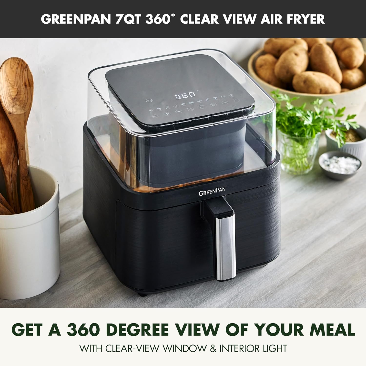 GreenPan Clearview Extra Large 7QT Air Fryer view 4