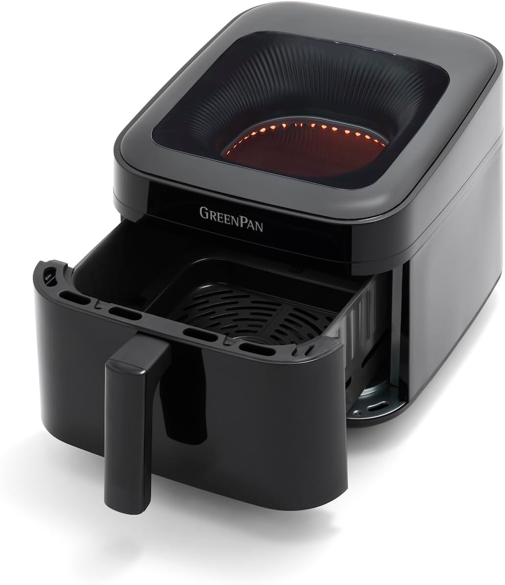 GreenPan Cyclone 7QT 12 in 1 Air Fryer, XL Easy View Window, 400 °F in 4 Seco...
