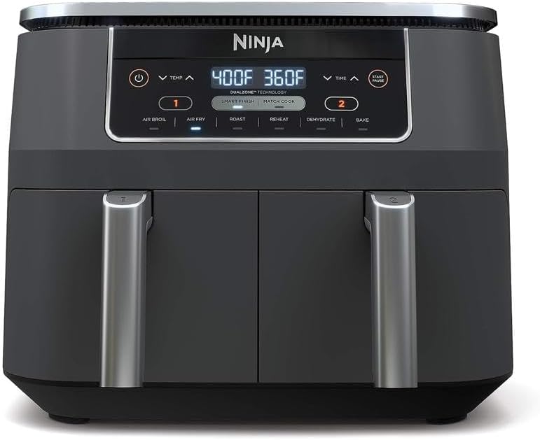 Ninja DZ201 Foodi 8 Quart 6 in 1 DualZone 2 Basket Air Fryer with 2 Independe...