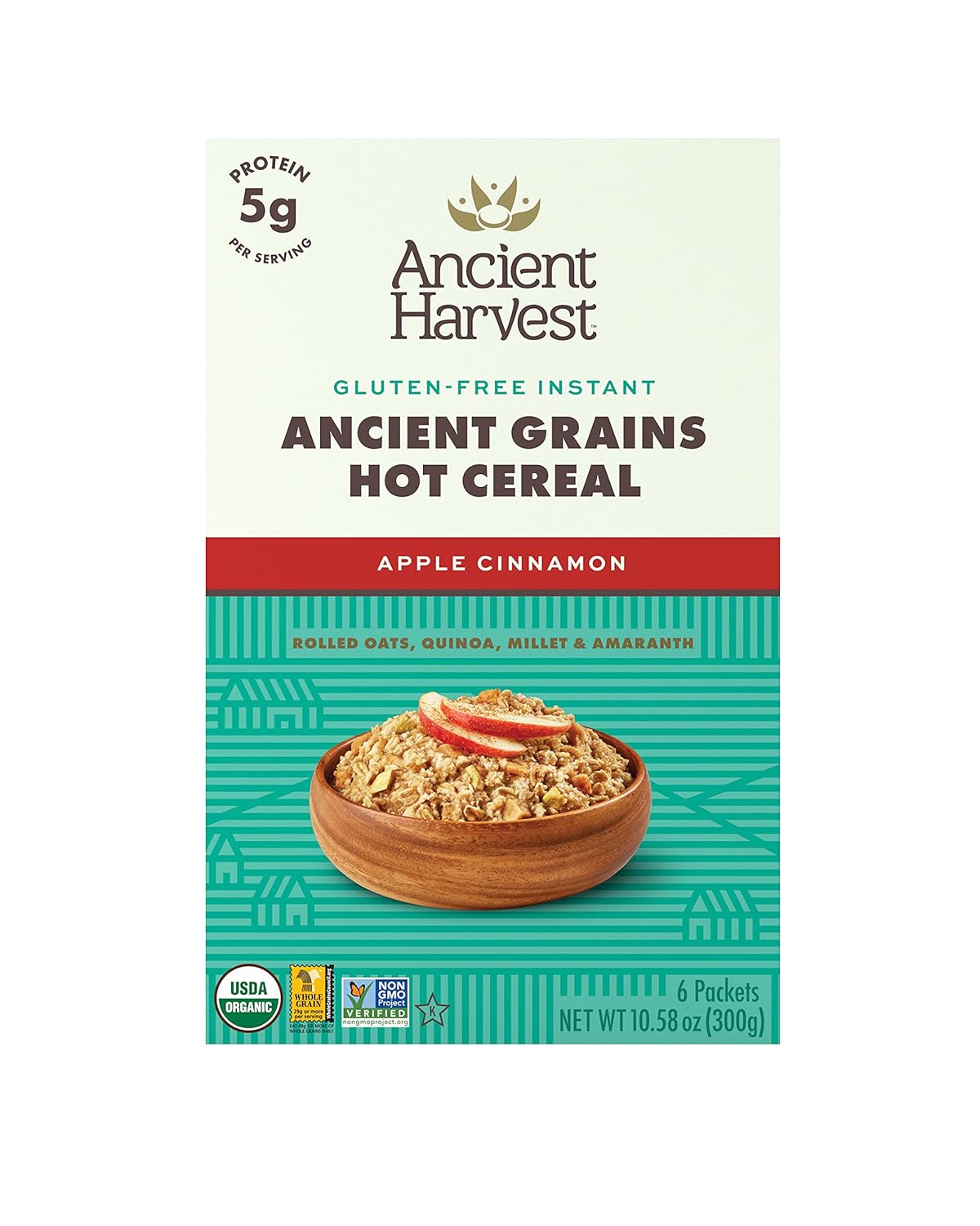 Ancient Harvest Organic Gluten Free Ancient Grain Hot Cereal, Apple Cinnamon, 10.58 Ounce