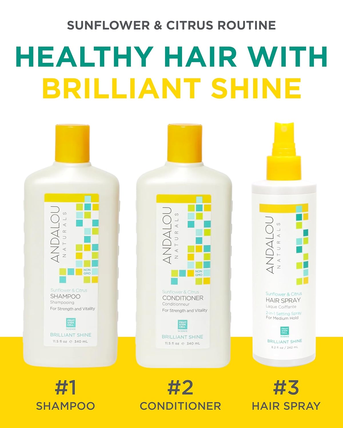 Andalou Naturals Sunflower Citrus Shine Hairspray view 3