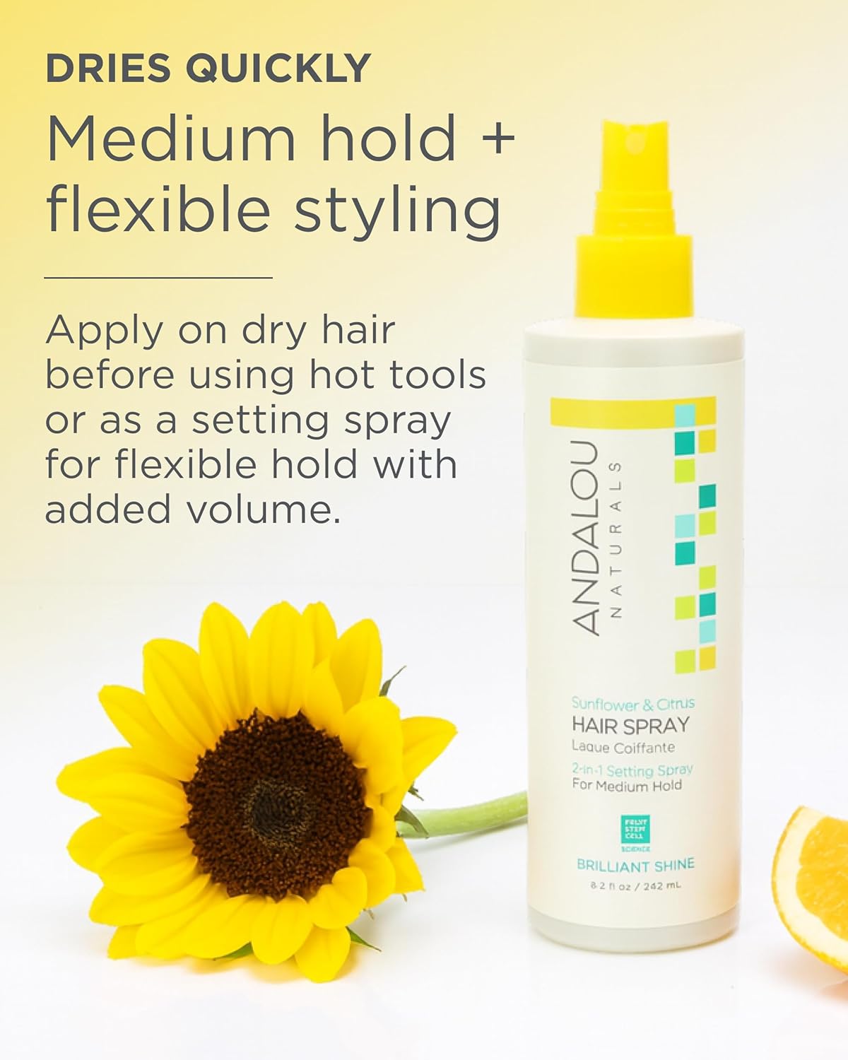 Andalou Naturals Sunflower Citrus Shine Hairspray view 4
