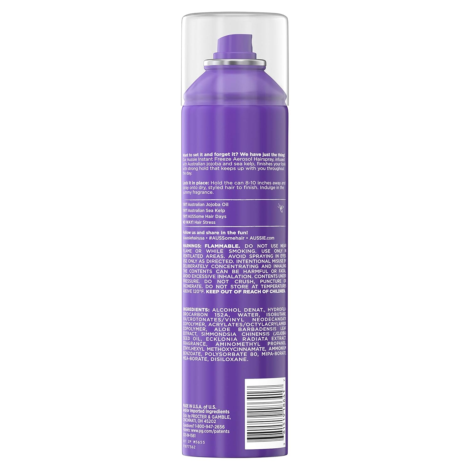 Aussie Instant Freeze Hairspray with Jojoba Oil & Sea Kelp, 10.0 oz view 4