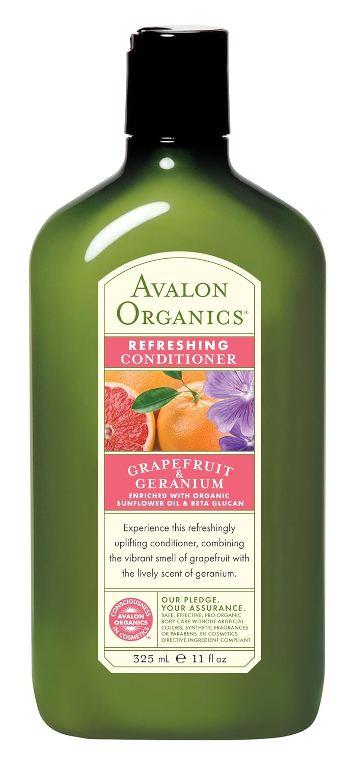 Avalon Organics Conditioner, Grapefruit and Geranium, 11 Ounce (Pack of 2)
