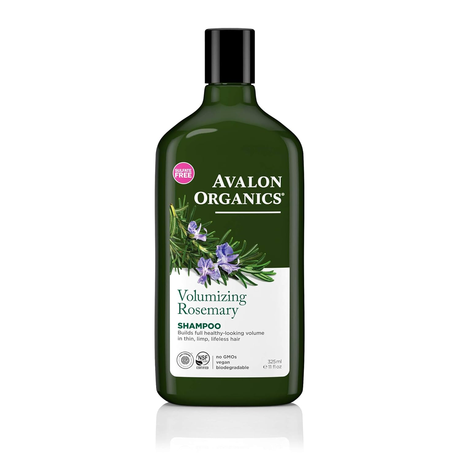 Avalon Organics Shampoo, Volumizing Rosemary, 11 Fluid Ounce (Pack of 2)