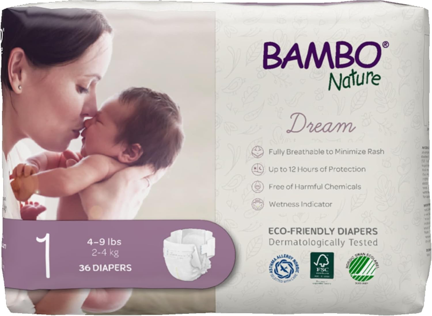 Bambo Nature Dream Diapers - Size 1, 108ct
