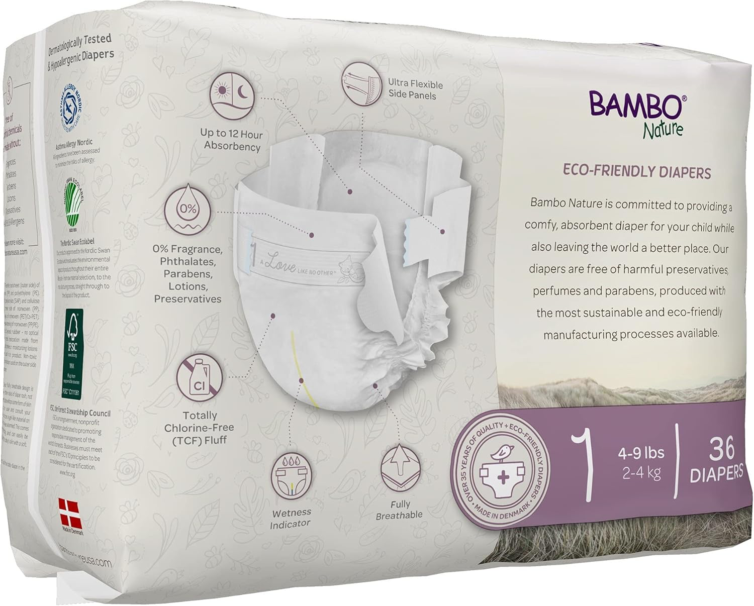 Bambo Nature Dream Diapers - Size 1, 108ct view 2