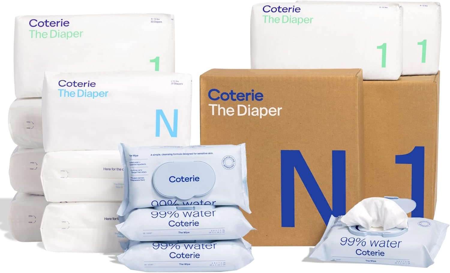 Coterie Newborn Kit - Diapers & Wipes