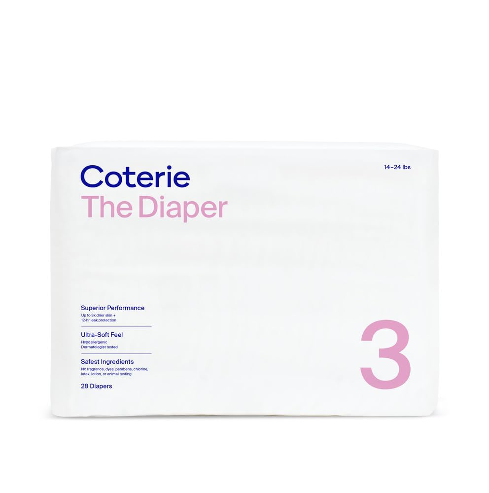 Coterie Size 3 Diapers, 28 Ct