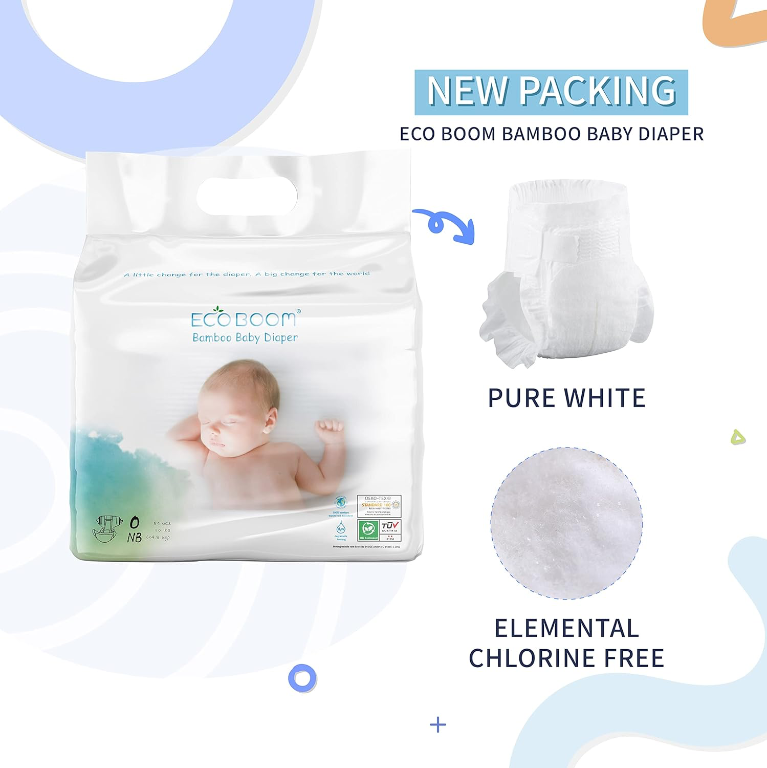 Eco Boom Bamboo Diapers - Preemie view 2