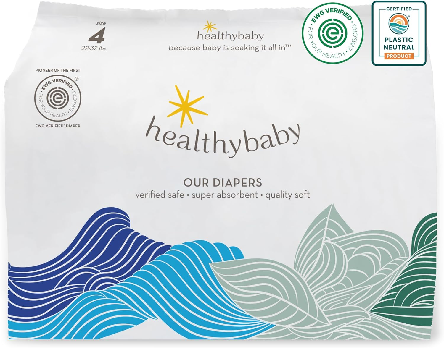 HealthyBaby EWG Verified Diapers - Size 4