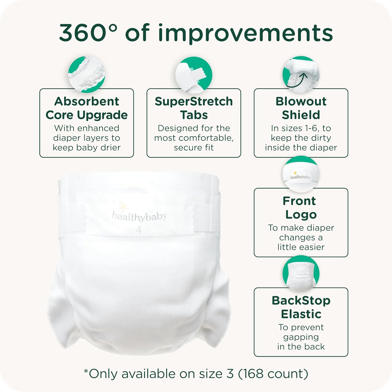 HealthyBaby EWG Verified Diapers - Size 4 view 4