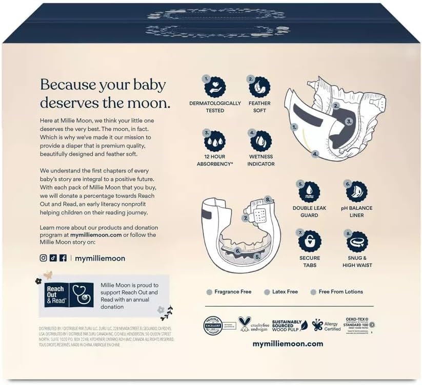 Millie Moon Luxury Diapers - Size 4, 120ct view 2