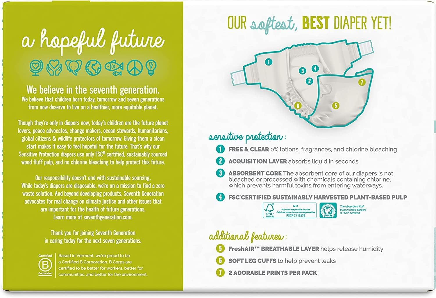 Seventh Generation Sensitive Diapers - Newborn view 2