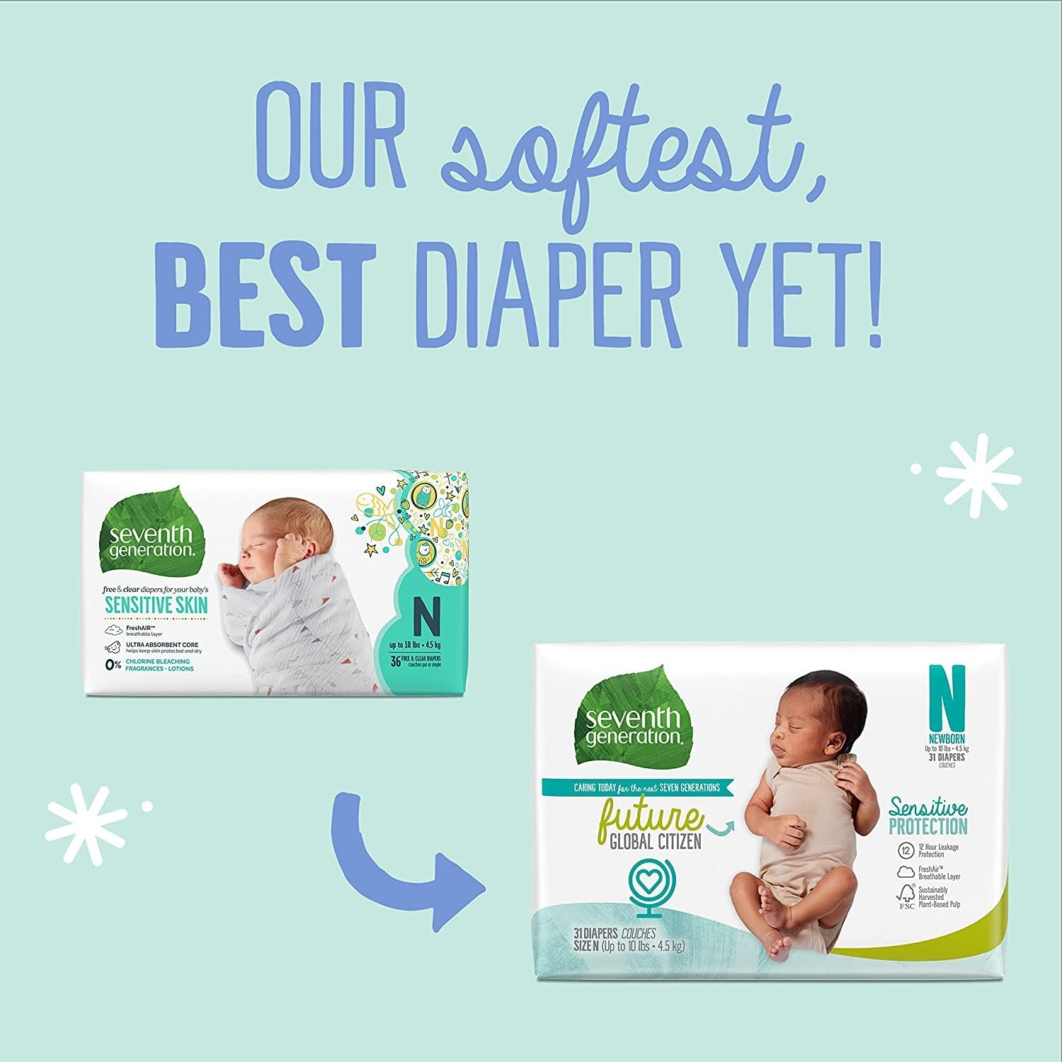 Seventh Generation Sensitive Diapers - Newborn view 3