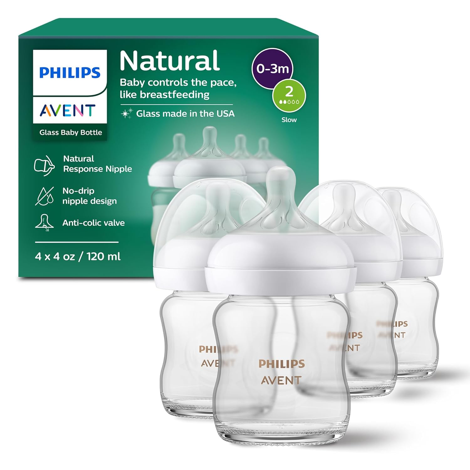 Philips Avent Natural Glass Baby Bottle - 4oz