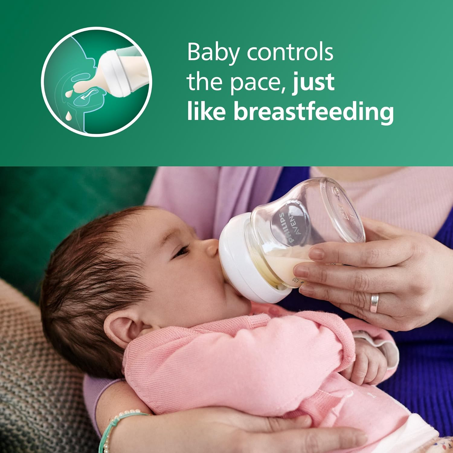 Philips Avent Natural Glass Baby Bottle - 4oz view 2