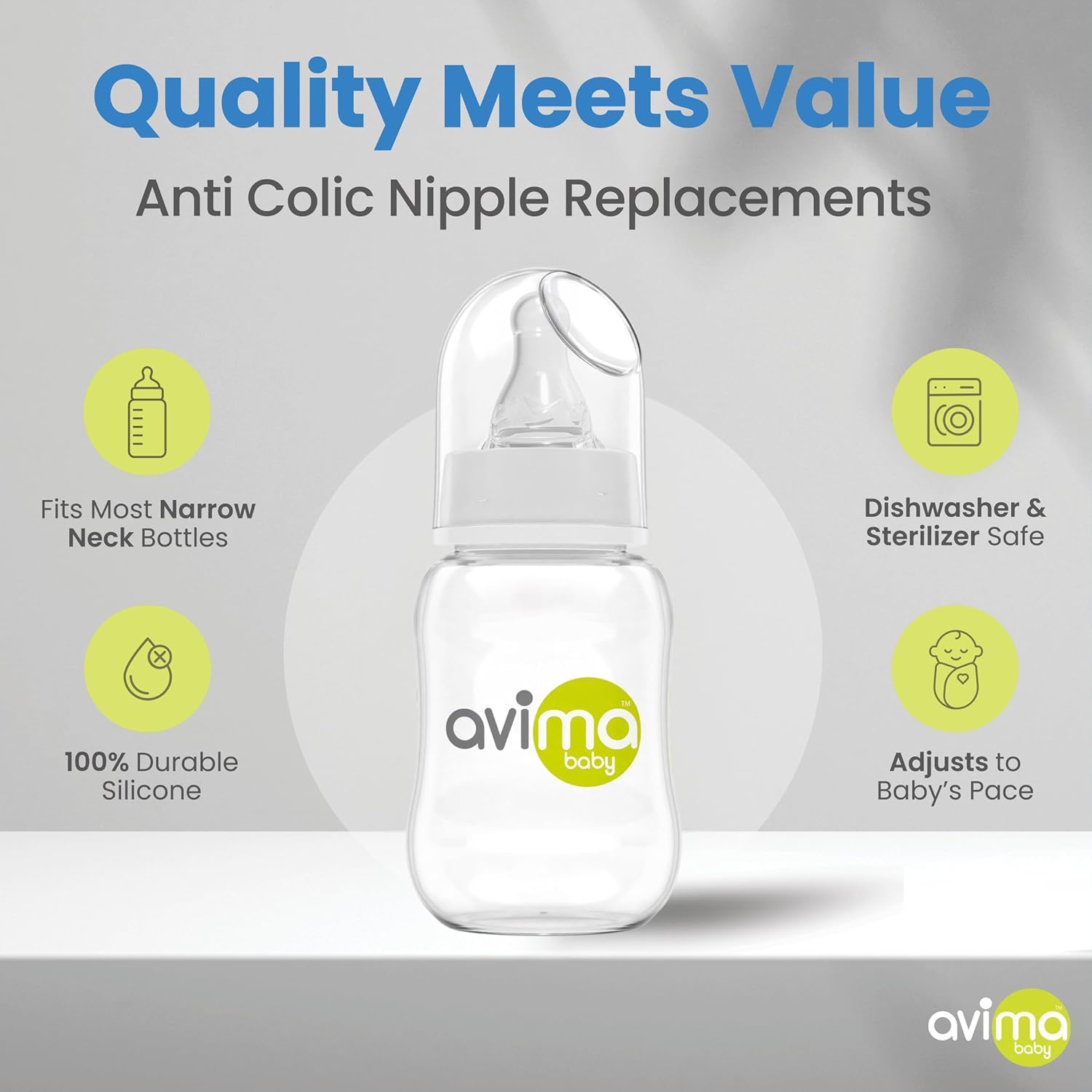 Avima Anti-Colic Baby Bottles - 4oz (Set of 6) view 3