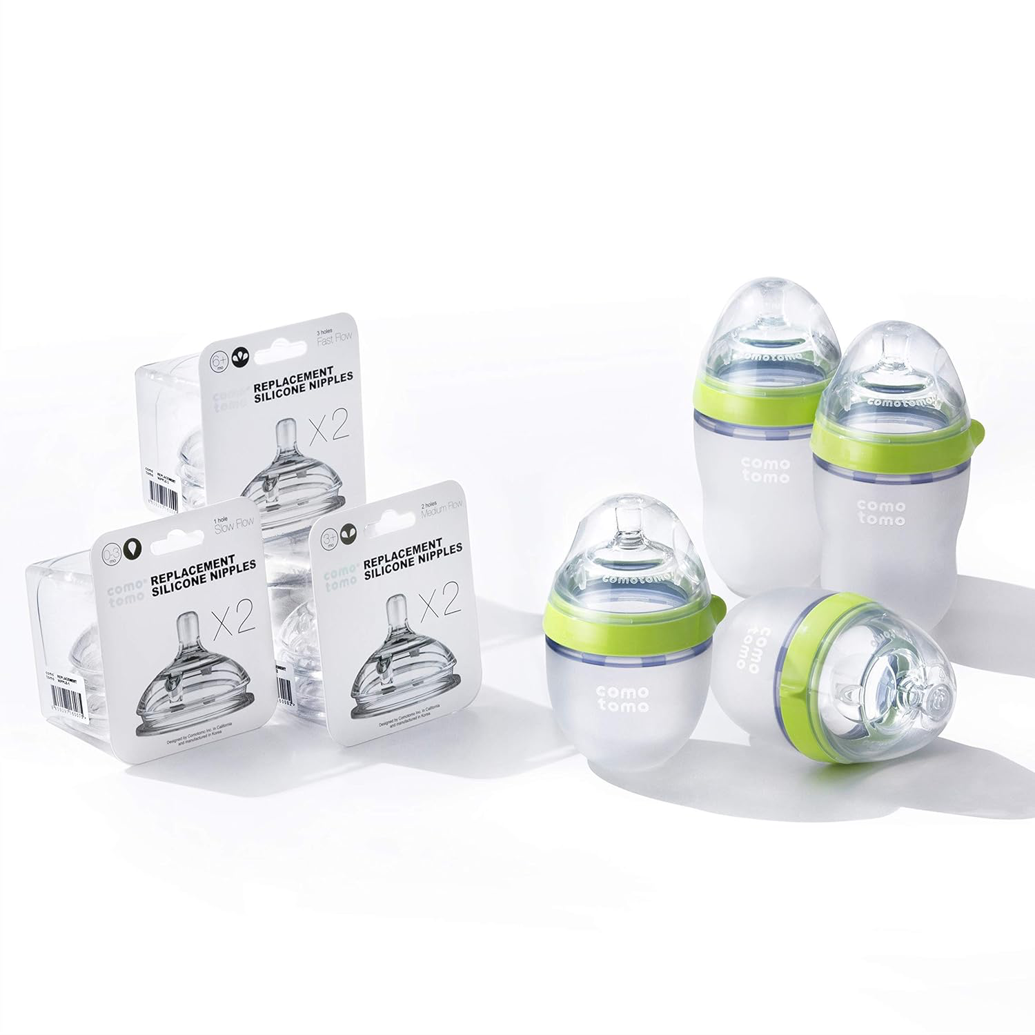 Comotomo Baby Bottle Bundle - Green (7-Piece) view 3
