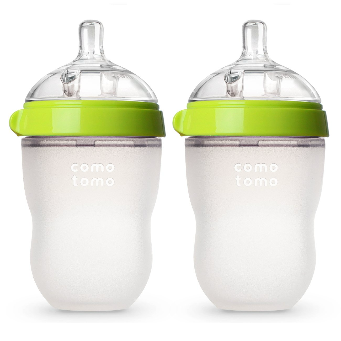 Comotomo Silicone Baby Bottle - 8oz Green (2-Pack)