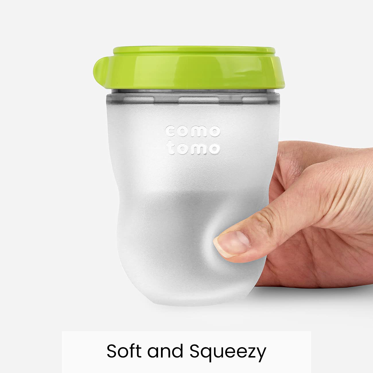Comotomo Silicone Baby Bottle - 8oz Green (2-Pack) view 3