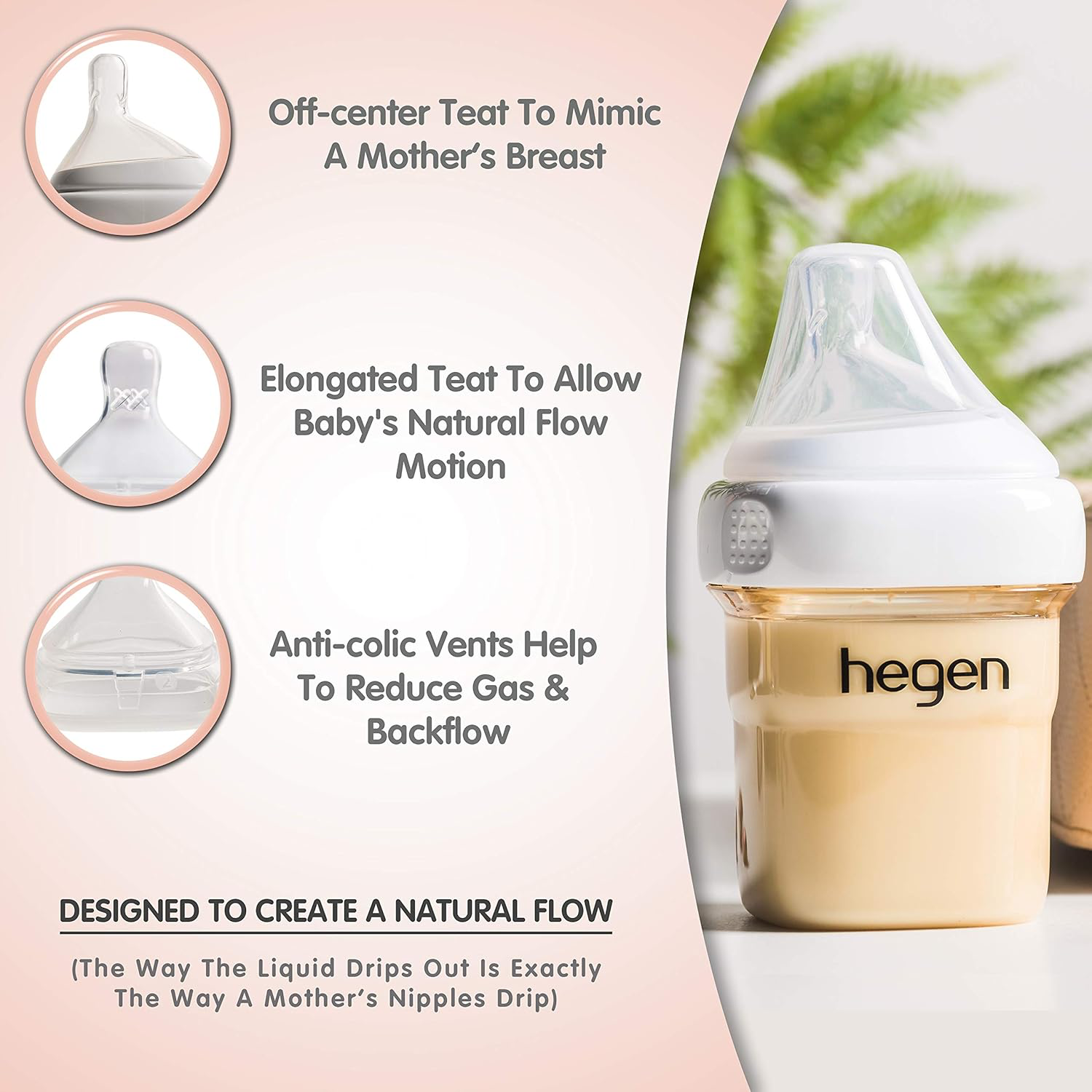 Hegen Anti-Colic Bottle - 8oz (2-Pack) view 2