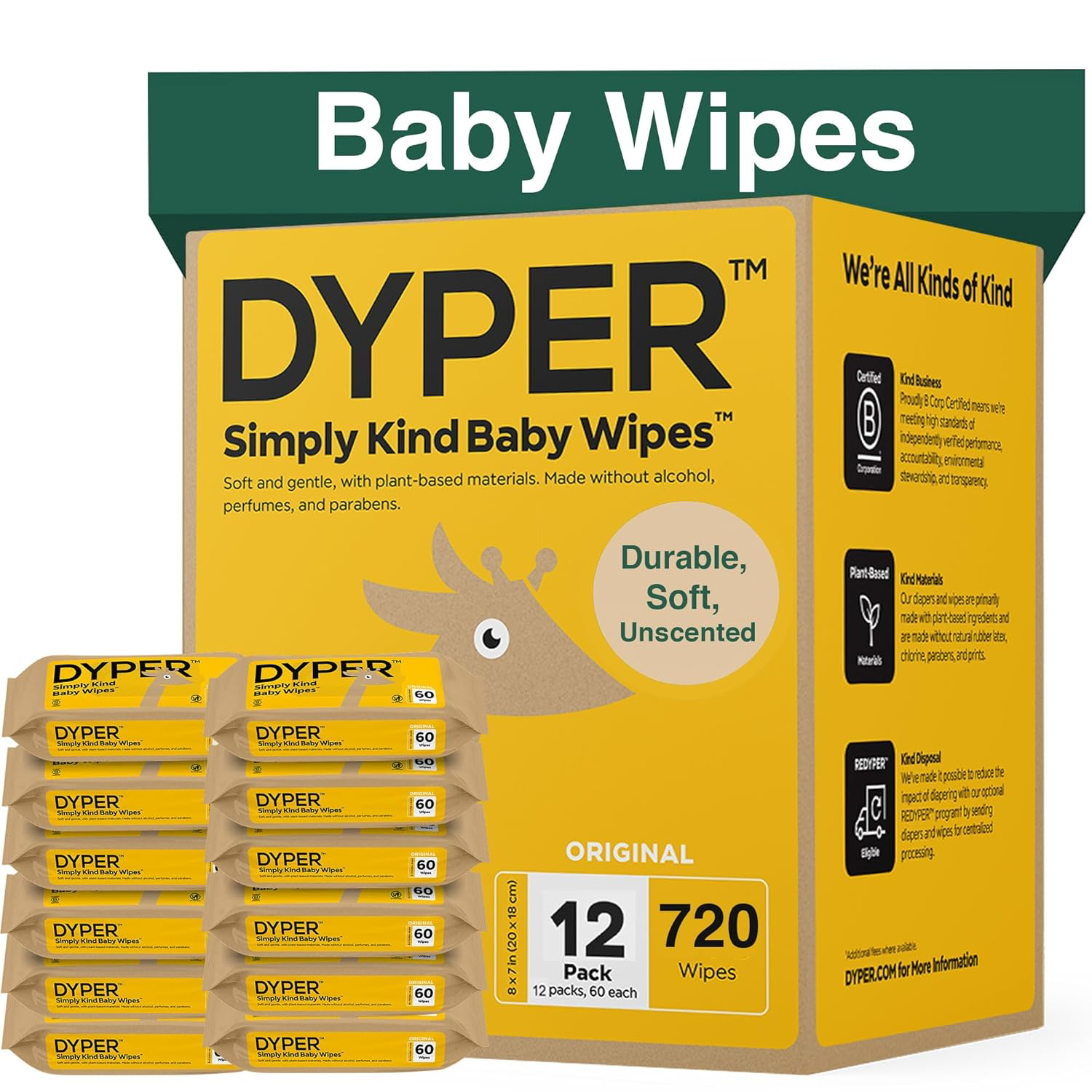 DYPER Baby Wipes Unscented