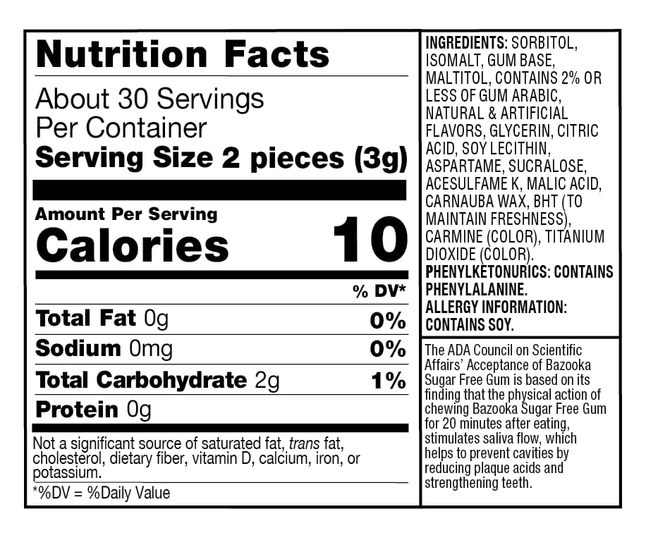 Bazooka Sugar Free Bubble Gum view 2