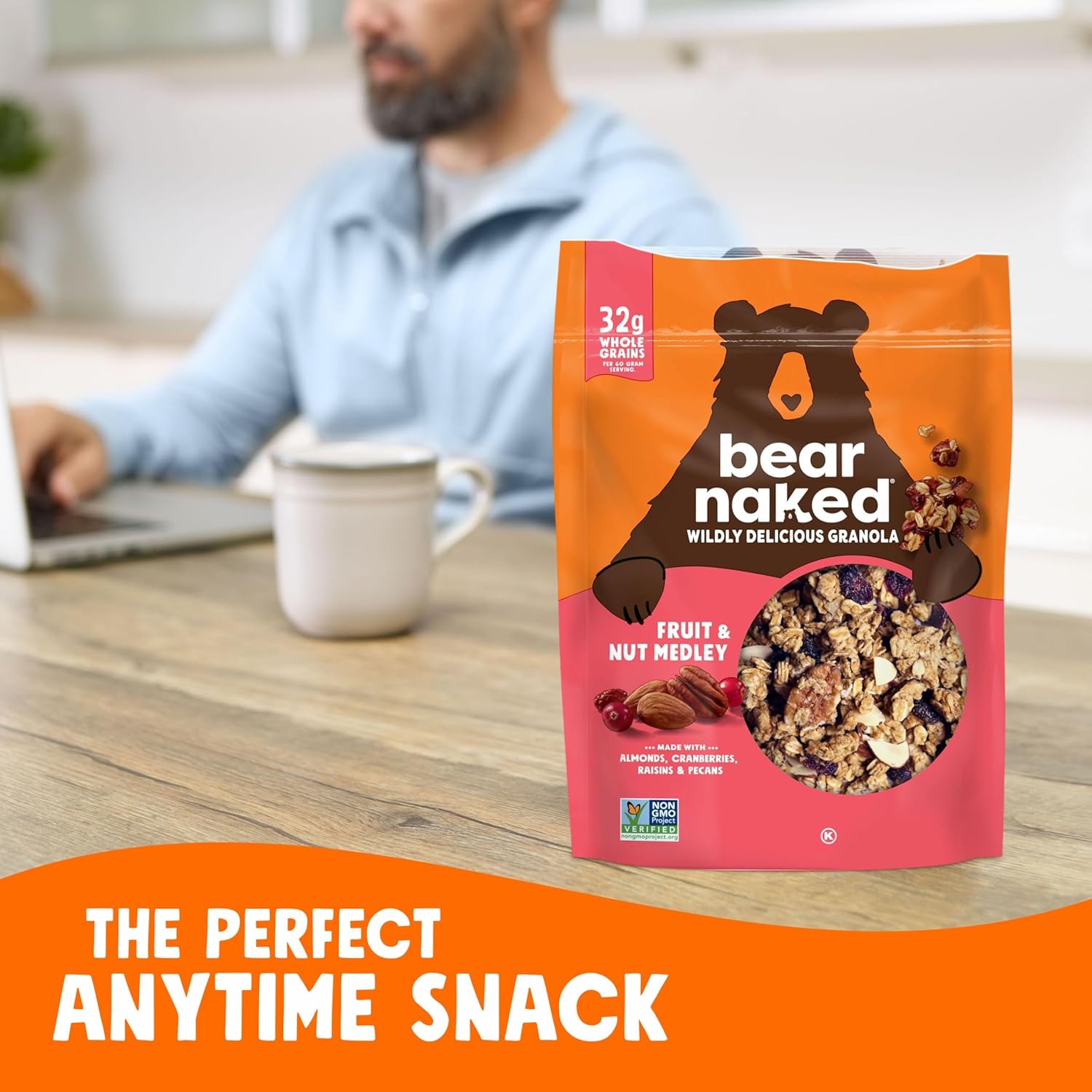 Bear Naked Granola Cereal, Breakfast Snacks, Fruit and Nut, 12oz Bag (1 Bag) view 3