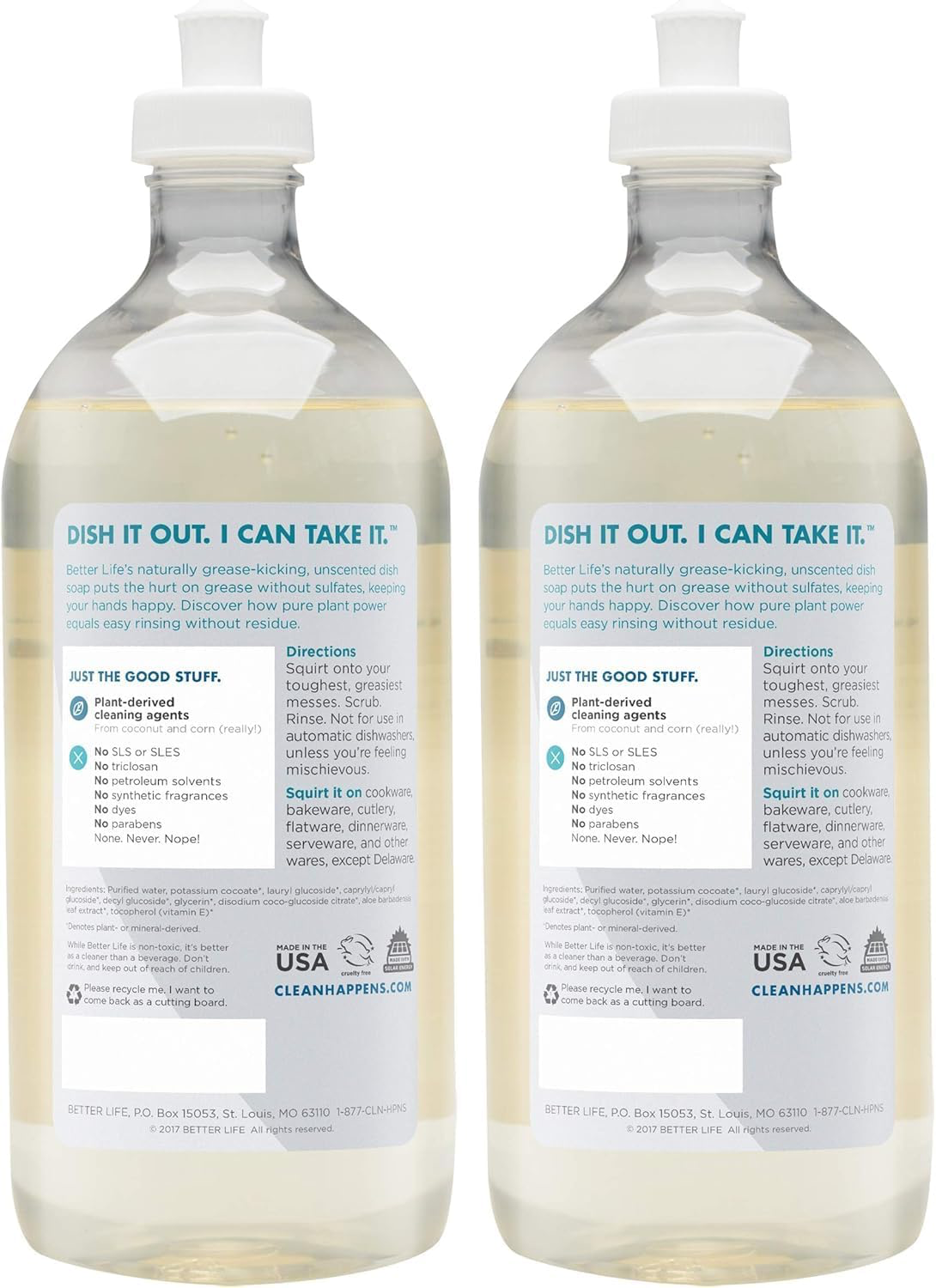 Better Life Dish Soap, Unscented, 22oz Pack of 2 view 2