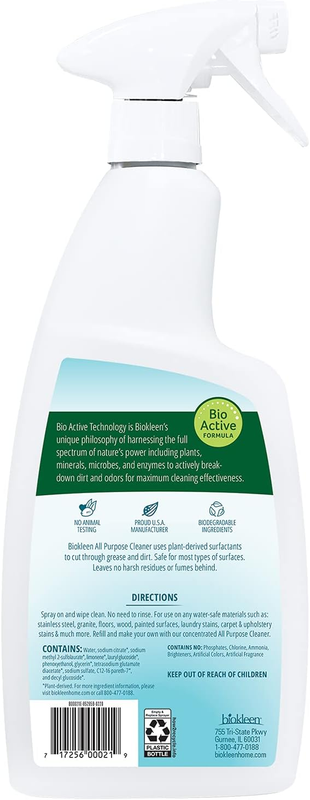 Biokleen Spray & Wipe All Purpose Cleaner, Super Concentrated, Eco-Friendly, Non-Toxic, Plant-Based, 32 Ounces view 2