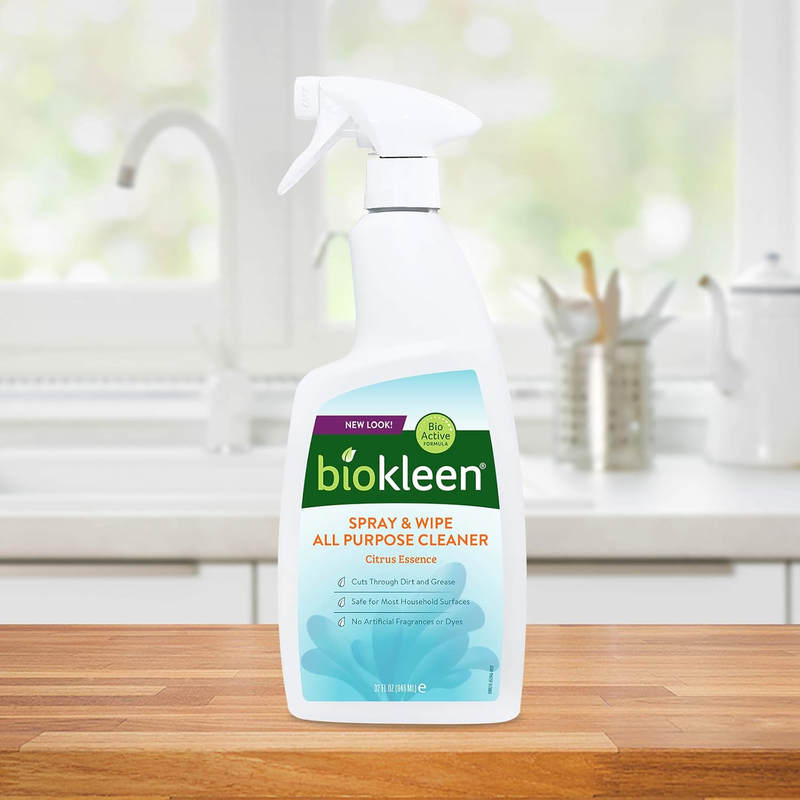 Biokleen Spray & Wipe All Purpose Cleaner, Super Concentrated, Eco-Friendly, Non-Toxic, Plant-Based, 32 Ounces view 3