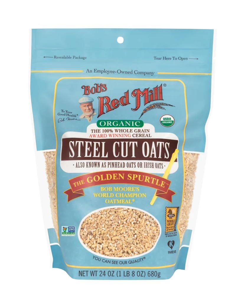 Bob's Red Mill Organic Steel Cut Oats, 24oz (Pack of 1) - Non GMO, Whole Grain, Vegan, Kosher