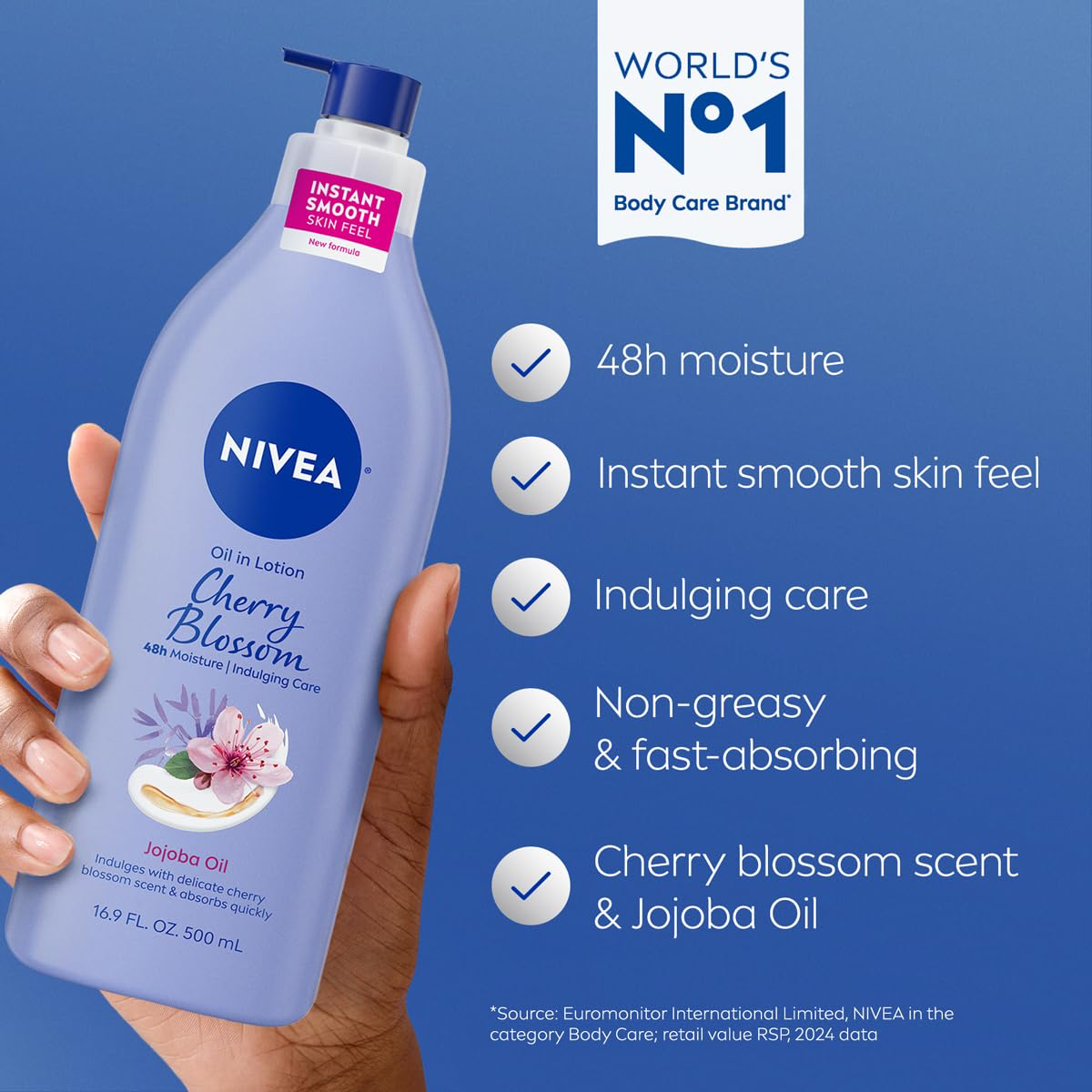 NIVEA Oil Infused Cherry Blossom and Jojoba Oil Body Lotion view 3