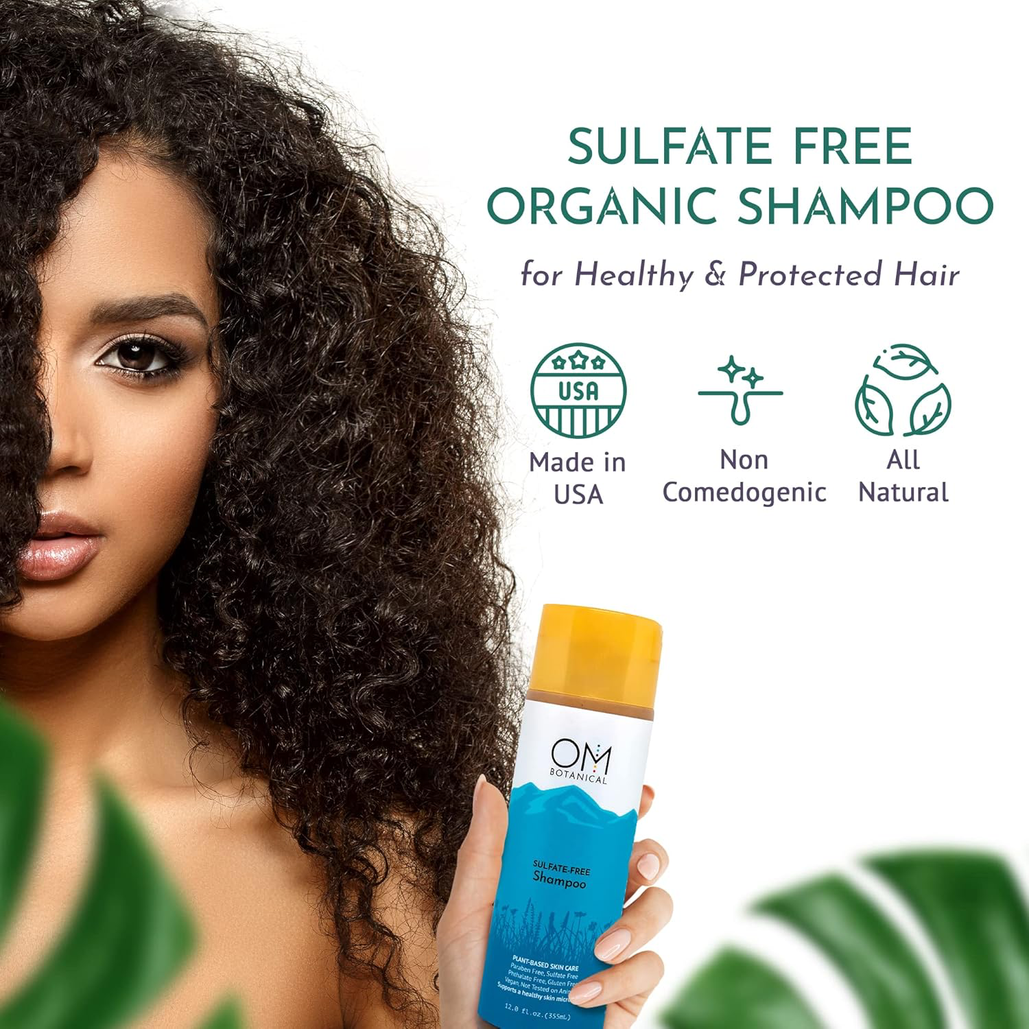 OM Botanical Best Sulfate-Free Organic Shampoo – Ayurvedic Soapnut, Shikakai, Fenugreek & Neem | Prevent Hair Loss, Color Safe Natural Vegan Hair Cleanser for Men & Women view 2