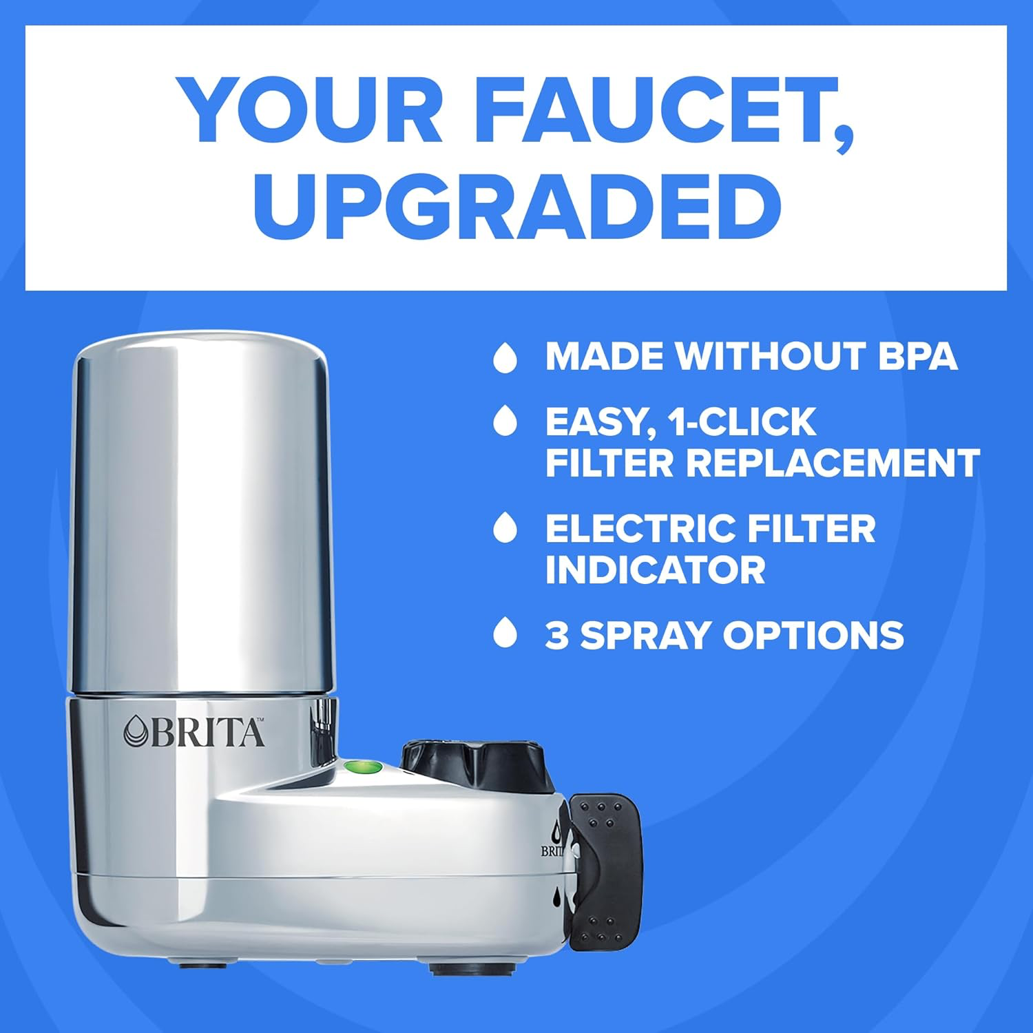 Brita Faucet Mount Water Filter System Chrome view 3