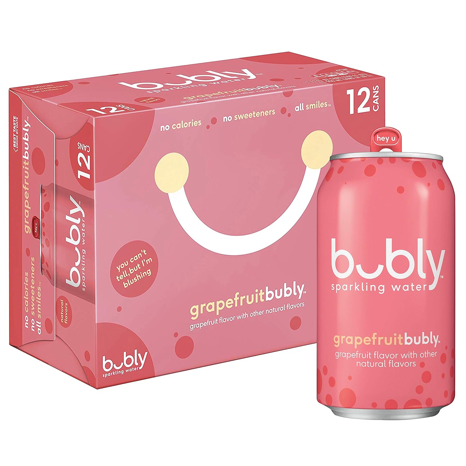 bubly Sparkling Water, Grapefruit, 12 ounce Cans,12 Fl Oz (Pack of 12)