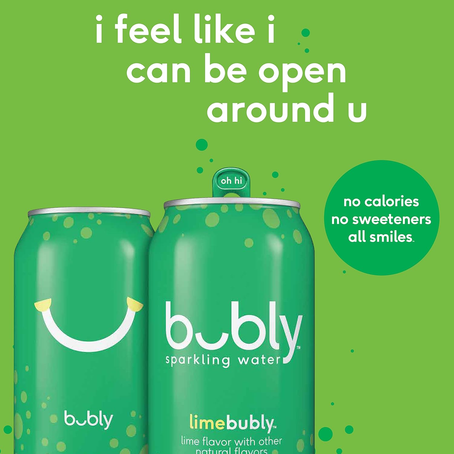 bubly Sparkling Water, Lime, 12 ounce Cans (Pack of 12) view 3