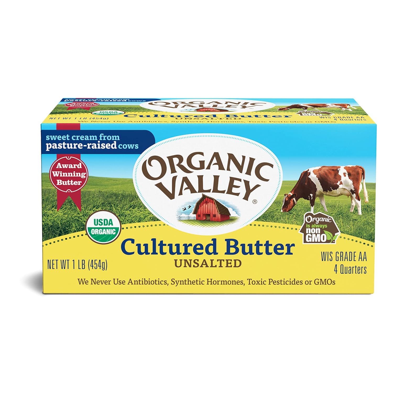 Organic Valley Cultured Unsalted Butter, 16 Oz