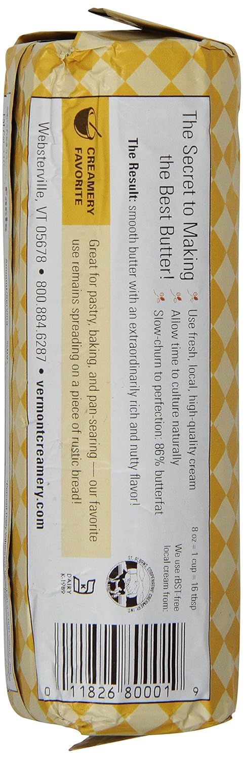 Vermont Creamery, Lightly Salted European-Style Cultured Butter Roll, 8 oz view 4