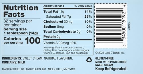 Land O Lakes Unsalted Butter in Half Sticks, Made with Sweet Cream, 8 half sticks, 1 lb pack view 3