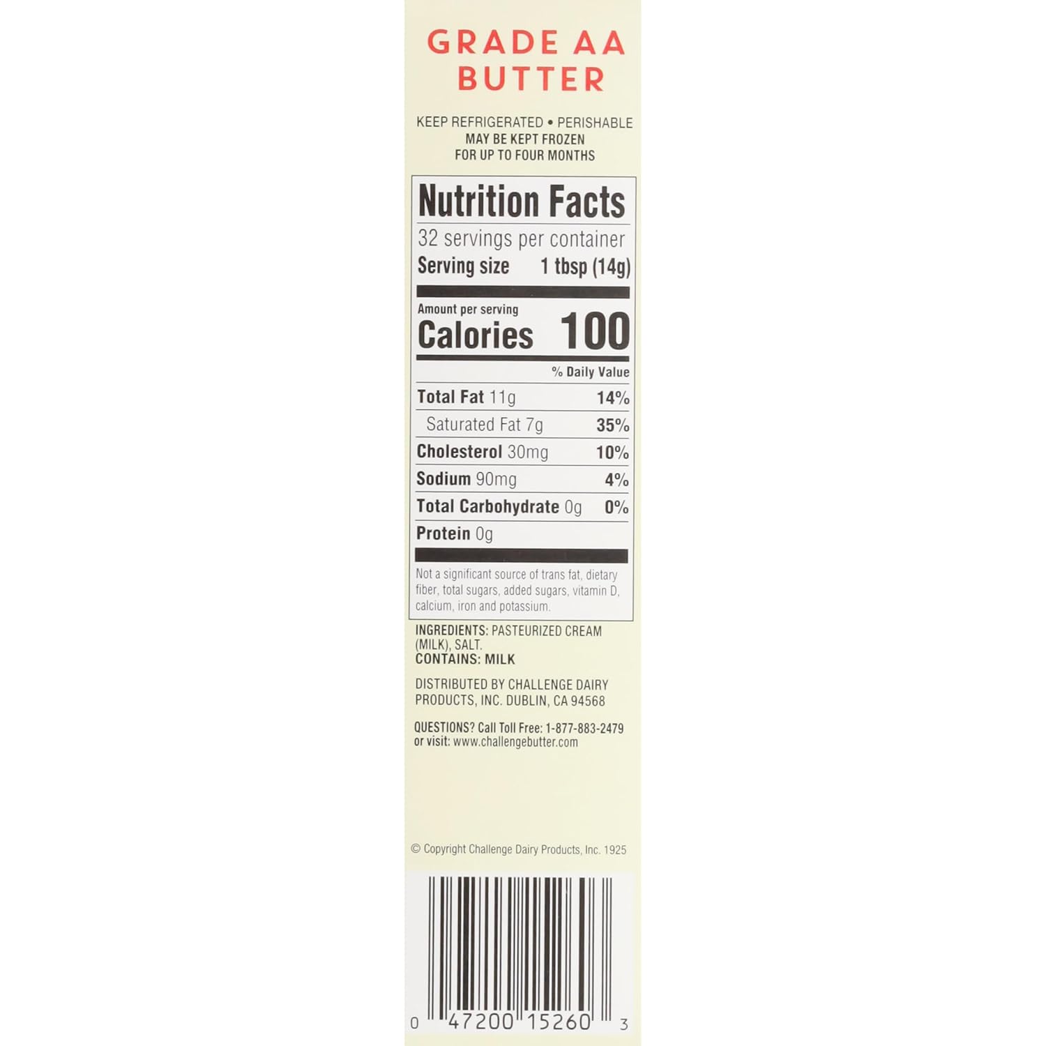 Challenge Dairy, Salted Butter Quarters, 16 oz view 2